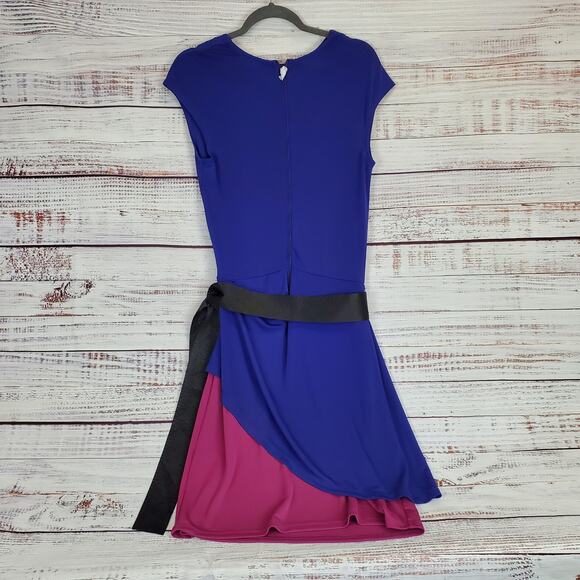 Narcisco Rodriguez Color Block Tiered Twee Dress Stretchy Silky Knit NWT Size XS - Picture 2 of 14